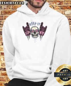 Awesome Keep It Spooky Skull Hoodie featuring a unique skull design, perfect for Halloween and casual wear.