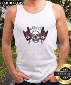 Awesome Keep It Spooky Skull Tank Top featuring a stylish skull design, perfect for Halloween and casual wear.