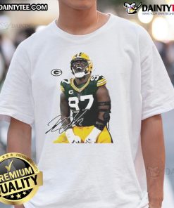 Awesome Kenny Clark Number 97 Signature T-Shirt featuring bold graphics and a comfortable fit for fans and collectors.