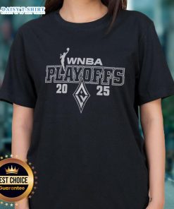 Alt Text: Awesome Las Vegas Aces 2025 WNBA Playoffs logo on a stylish ladies tee, perfect for fans and supporters.
