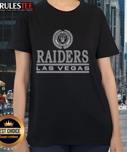 Awesome Las Vegas Raiders Crest Ladies Tee featuring vibrant team colors and logo, perfect for fans and casual wear.