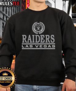 Alt Text: Awesome Las Vegas Raiders crest sweatshirt featuring bold team logo on a stylish black background.
