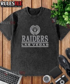 Awesome Las Vegas Raiders Crest Washed T-Shirt featuring a vintage design and team colors, perfect for fans.