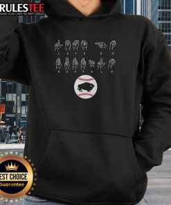 Awesome Let's Go Buffalo ASL Hoodie in vibrant colors, perfect for fans showing support in American Sign Language.