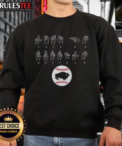 Awesome Let's Go Buffalo ASL Sweatshirt featuring vibrant graphics and cozy design, perfect for Buffalo fans.