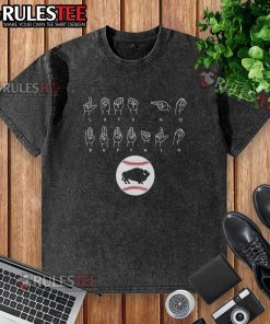 Awesome Let's Go Buffalo ASL washed t-shirt in vibrant colors, perfect for fans and ASL enthusiasts.