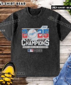 Alt Text: 2025 NL Division Series Champions Los Angeles Dodgers washed t-shirt featuring bold team logo and vintage design.