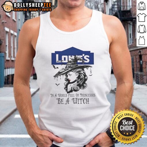 Awesome Lowe's Halloween tank top featuring 'Be a Witch' design, perfect for celebrating Halloween in style.