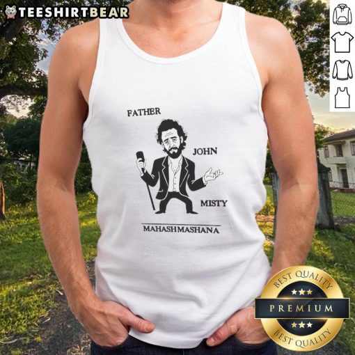 Alt Text: Awesome Mahashmashana Father John Misty tank top featuring vibrant design and comfortable fit for fans.