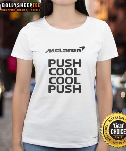 Alt Text: Awesome Martin Brundle Push Cool Cool Push Ladies Tee featuring a stylish design for racing fans.