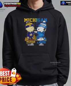Awesome Michigan Sports hoodie featuring Charlie Brown Wolverines for Saturdays and Snoopy Detroit Lions for Sundays.