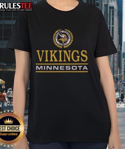 Awesome Minnesota Vikings Crest Ladies Tee showcasing team pride with stylish design, perfect for female fans.