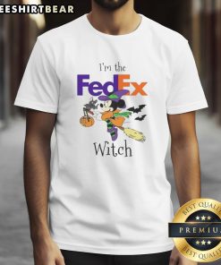 Awesome Minnie Mouse Trick or Treat Halloween T-Shirt featuring a FedEx witch design for festive fun.