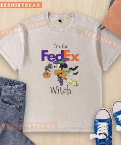 Awesome Minnie Mouse FedEx Witch Trick or Treat Halloween washed t-shirt featuring a fun design for festive celebrations.