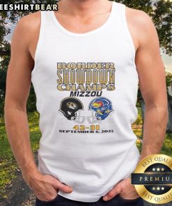 Awesome Missouri Tigers vs Kansas University football Border Showdown champs tank top for 2025 season.
