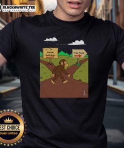 Awesome Monkey The Primal Choice T-Shirt featuring human evolution vs free food design, perfect for animal lovers.