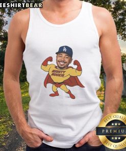 Alt Text: Mighty Mookie tank top featuring Mookie Betts of the Los Angeles Dodgers, perfect for fans and summer wear.