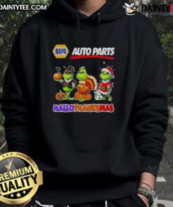 Awesome Napa Auto Parts X Grinch cosplay hoodie for Happy HalloThanksMas, featuring festive design and vibrant colors.