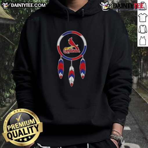 Alt Text: Awesome Native American Indians X St. Louis Cardinals baseball hoodie featuring vibrant team colors and logo.