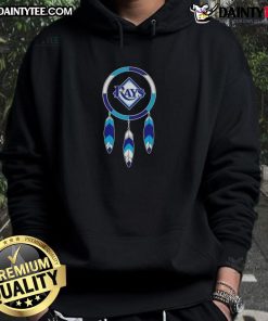 Awesome Native American Indians X Tampa Bay Rays baseball hoodie featuring vibrant graphics and team colors.