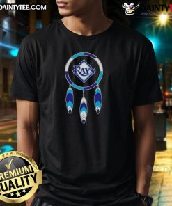 Awesome Native American Indians X Tampa Bay Rays Baseball T-Shirt featuring vibrant graphics and team colors.