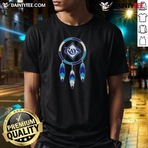 Awesome Native American Indians X Tampa Bay Rays Baseball T-Shirt featuring vibrant graphics and team colors.