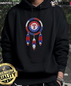 Awesome Native American Indians X Texas Rangers baseball hoodie featuring vibrant colors and unique design for fans.