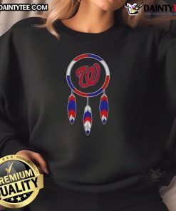 Awesome Native American Indians X Washington Nationals baseball sweatshirt featuring vibrant graphics and comfortable design.