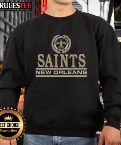 Awesome New Orleans Saints Crest Sweatshirt featuring the team's logo and colors, perfect for fans and game day.
