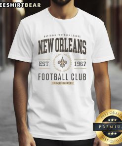 Alt Text: Awesome New Orleans Saints Football Club T-Shirt featuring team logo and colors, perfect for fans and game day.