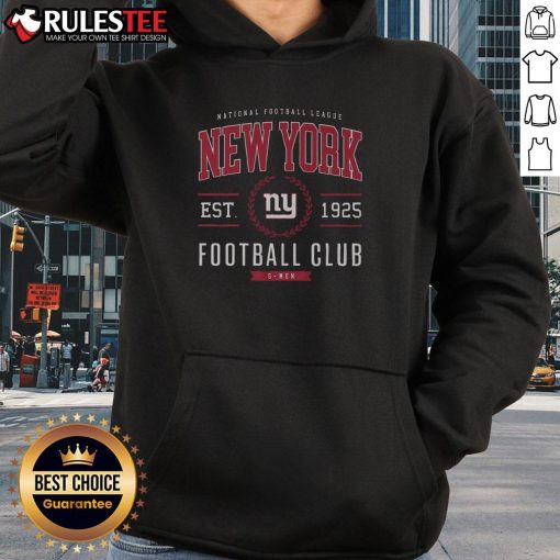 Awesome New York Giants football club hoodie in blue and red, featuring the team logo and stylish design.