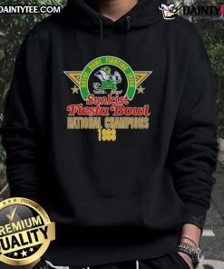 Awesome Notre Dame Sunkist Fiesta Bowl National Champions 1988 Hoodie showcasing vintage college football style.