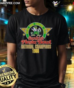 Alt Text: Vintage Notre Dame Sunkist Fiesta Bowl National Champions 1988 T-Shirt featuring bold graphics and classic design.