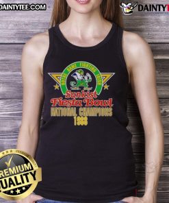 Awesome Notre Dame Sunkist Fiesta Bowl National Champions 1988 tank top featuring vibrant colors and team logo.