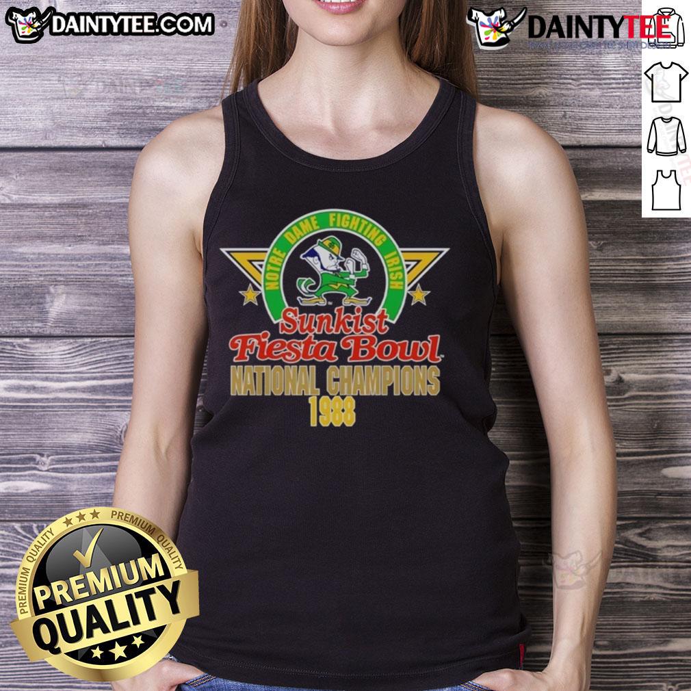Awesome Notre Dame Sunkist Fiesta Bowl National Champions 1988 Tank Top Awesome Notre Dame Sunkist Fiesta Bowl National Champions 1988 tank top featuring vibrant colors and team logo.