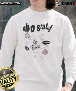 Ohio State Buckeyes football sweatshirt featuring 'Go Bucks' design, perfect for fans showing team spirit.