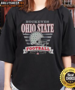 Awesome Ohio State Buckeyes Stripe Splash Ladies Tee featuring vibrant colors and stylish design for fans.