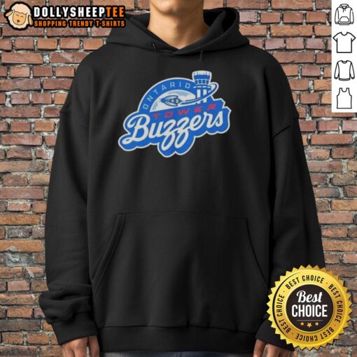 Awesome Ontario Tower Buzzers logo on a stylish 2025 hoodie, perfect for fans and supporters of the team.