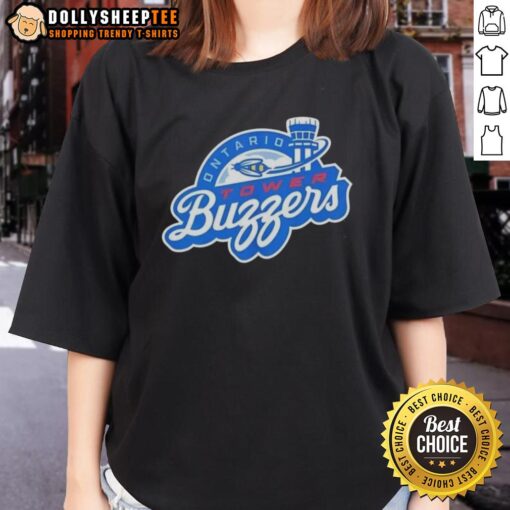 Awesome Ontario Tower Buzzers Logo 2025 on a stylish ladies tee, perfect for fans and casual wear.