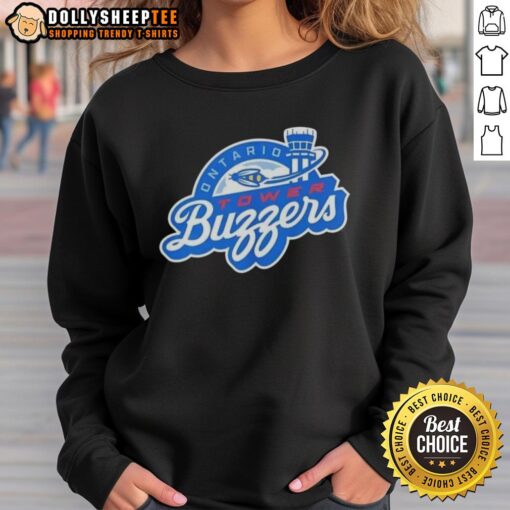 Awesome Ontario Tower Buzzers 2025 sweatshirt featuring a vibrant logo and sporty design for fans.