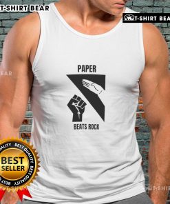 Awesome Paper Beats Rock Tank Top featuring a fun graphic design, perfect for casual wear and showcasing your quirky style.