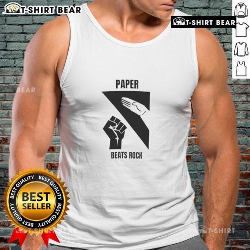 Awesome Paper Beats Rock Tank Top featuring a fun graphic design, perfect for casual wear and showcasing your quirky style.