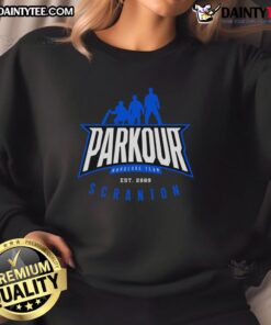 Awesome Parkour Hardcore Team sweatshirt from 2009, featuring Scranton design and vibrant colors, perfect for parkour enthusiasts.