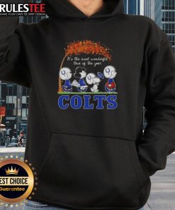 Awesome Peanuts hoodie featuring Indianapolis Colts design for the most wonderful time of the year in football.