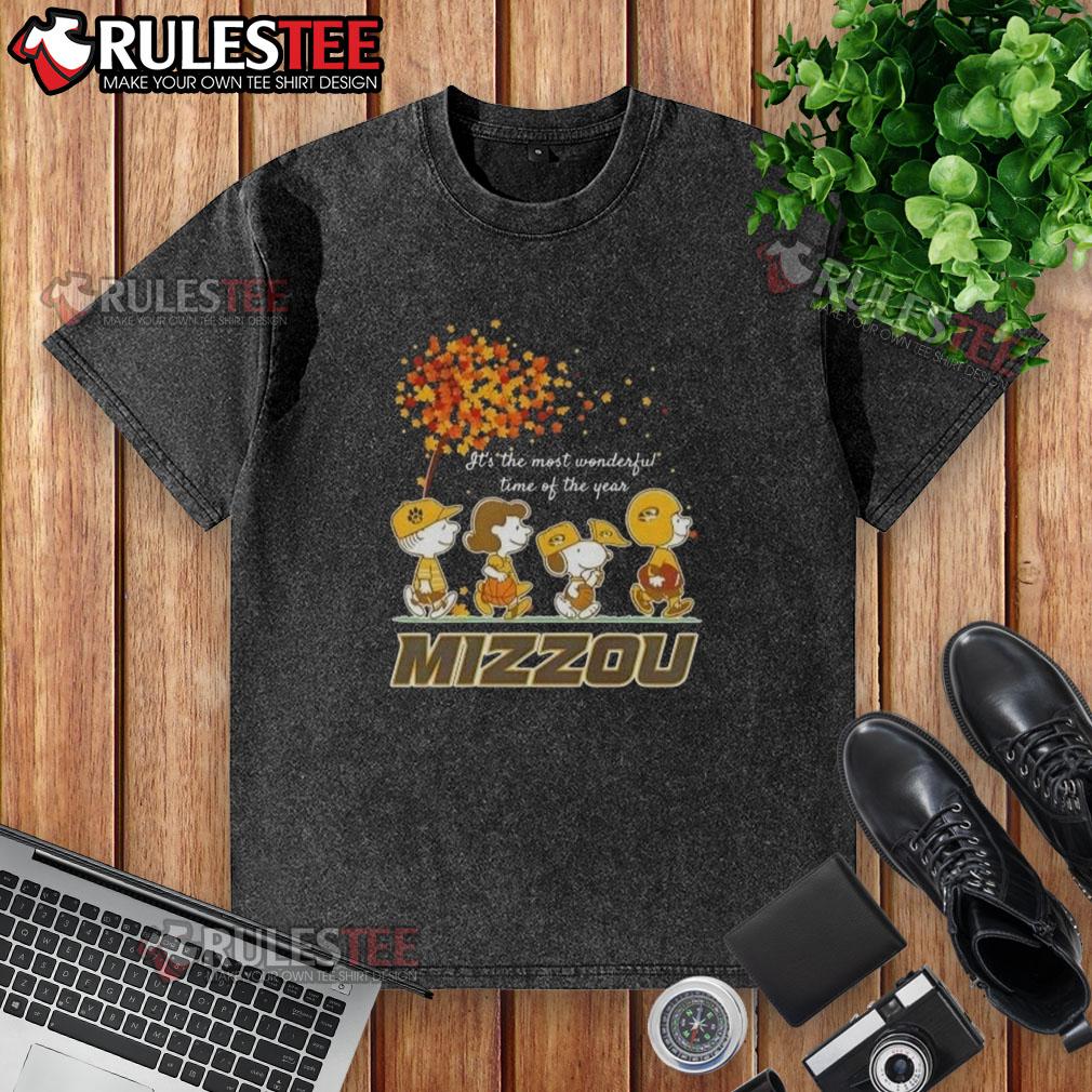 Awesome Peanuts It's The Most Wonderful Time Of The Year Mizzou Tigers Washed T-Shirt Awesome Peanuts Mizzou Tigers washed t-shirt featuring festive design for 'It's the Most Wonderful Time of the Year'.