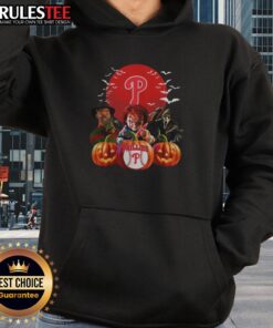 Awesome Philadelphia Phillies MLB horror movie Halloween hoodie design featuring spooky graphics and team colors.