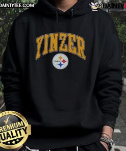 Awesome Pittsburgh Steelers Yinzer logo hoodie featuring bold team colors and stylish design for fans.