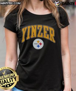 Awesome Pittsburgh Steelers Yinzer logo ladies tee featuring bold design and team colors for stylish fans.