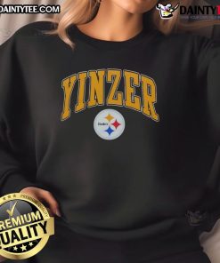 Awesome Pittsburgh Steelers Yinzer logo sweatshirt featuring bold graphics and comfortable fit for fans.