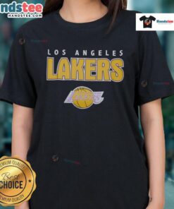 Awesome Premium Los Angeles Lakers Throwback Ladies Tee featuring classic team logo and vibrant colors for stylish fans.